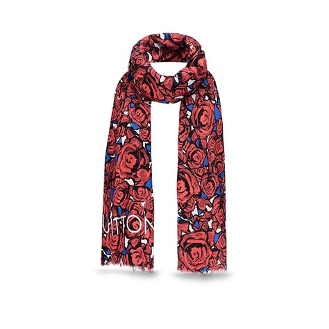 Louis Vuitton Rock N' Roses Silk Shawl 